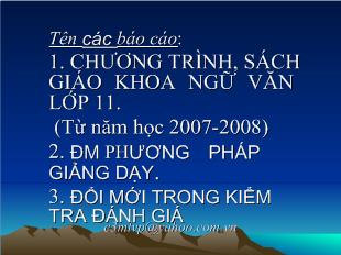 Chương trình tập huấn đổi mới chương trình SGK ngữ văn