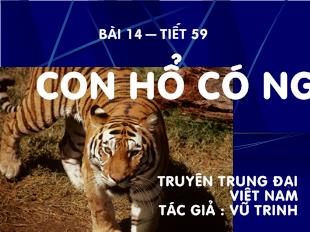 Bài giảng bài 14 tiết 59: Con hổ có nghĩa