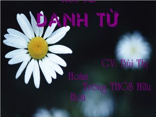 Bài giảng Tiết 32- Tiếng Việt: Danh từ