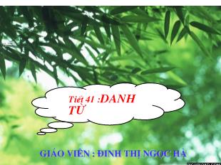 Bài giảng Tiết 41 :DANH TỪ