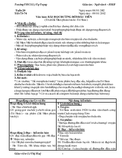 Bài giảng Tiết 73-74 Văn bản: BÀI HỌC ĐƯỜNG ĐỜI ĐẦU TIÊN