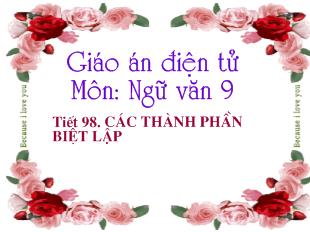 Bài giảng Tiết 98: Các thành phần biệt lập