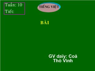 Bài giảng tuần 10: Các thành phần chính của câu