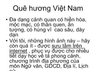 Tiểu luận Quê hương Việt Nam