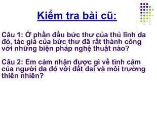 Bài giảng Bức thư của người thủ lĩnh da đỏ