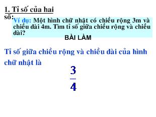 Bài giảng Tỉ số của hai số