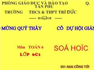 Bài giảng Chương II. Số nguyên bài 1: Làm quen vơi số nguyên âm