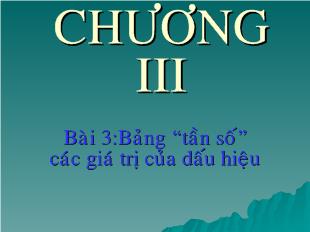 Bài giảng Chương III bài 3: Bảng 