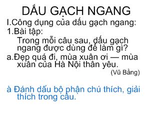 Bài giảng Dấu gạch ngang