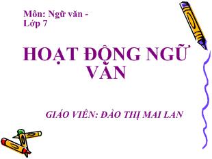 Bài giảng Hoạt động ngữ văn