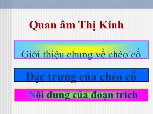 Bài giảng Quan âm Thị Kính