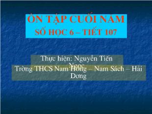 Bài giảng tiết 107 số học 6: Ôn tập cuối năm