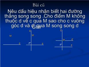 Bài giảng Tiết 10: Từ vuông góc đến song song