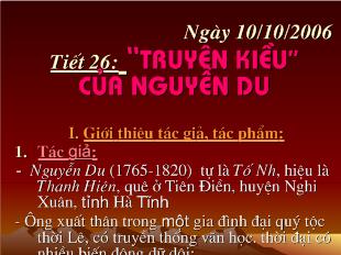 Bài giảng Tiết 26: “truyện kiều” của Nguyễn Du