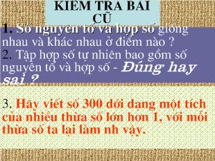 Bài giảng Tiết 28 Phân tích một số ra thừa số nguyên tố