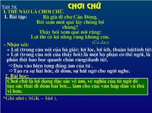 Bài giảng Tiết 58 chơi chữ