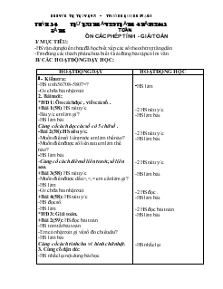 Bài giảng Toán ôn các phép tính - Giải toán