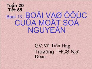 Bài giảng Tuần 20 tiết 65 bài 13: Bội và ước của một số nguyên