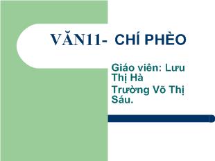 Bài giảng Văn 11- Chí phèo