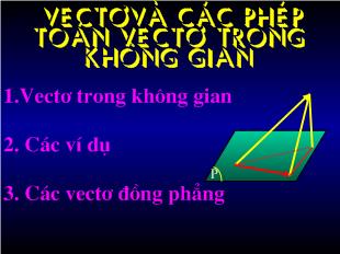 Bài giảng Vectơ và các phép toán vectơ trong không gian