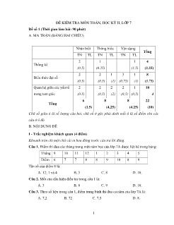 Đề kiểm tra môn toán, học kỳ ii, lớp 7