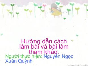 Đề tài Hướng dẫn cách làm bài và bài làm tham khảo