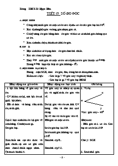 Giáo án hình học 6 tiết 17, 18