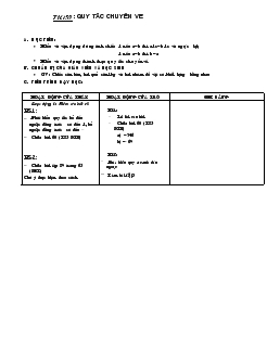 Giáo án số học 6 Tiết 59 : quy tắc chuyển vế