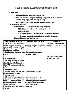 Giáo án số học 6 từ tiết 43 đến tiết 46