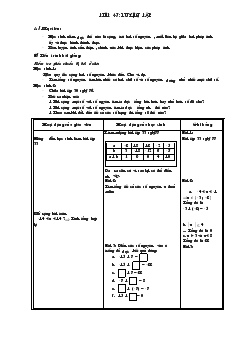 Giáo án số học 6 từ tiết 47 đến tiết 51