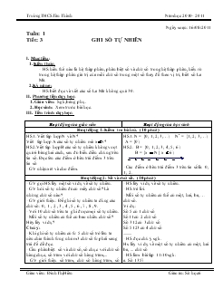 Giáo án số học 6 tuần 1 tiết 3: Ghi số tự nhiên