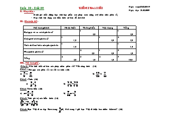 Giáo án số học 6 tuần 30