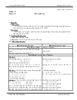 Giáo án số học 6 tuần 6 tiết 17: Ôn tập (tiết)