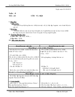 Giáo án số học 6 tuần 8 tiết 24: Ước và bội