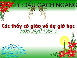 Giáo án Tiết 121: Dấu gạch ngang