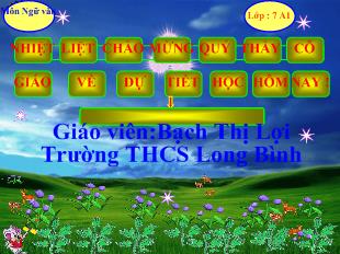 Giáo án tiết 30 văn bản: Bạn đến chơi nhà