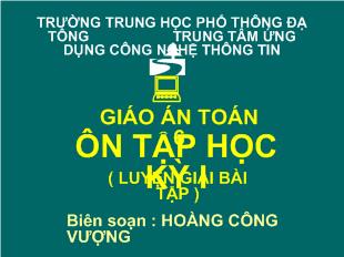 Giáo án toán 6: Ôn tập học Kỳ I (Luyện giải bài tập)