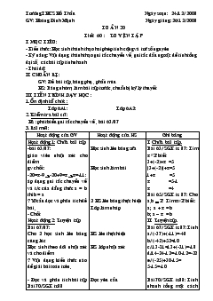 Giáo án Tuần 20 tiết 60 : luyện tập