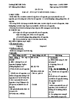 Giáo án Tuần 24 tiết 67 : ôn tập chương II (tiết 1)