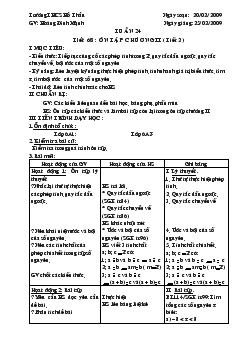 Giáo án Tuần 24 tiết 68 : ôn tập chương II (tiết 2)