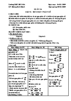 Giáo án Tuần 26 tiết 73 : rút gọn phân số