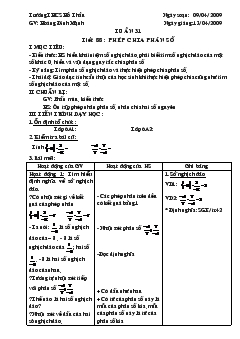 Giáo án Tuần 31 tiết 88 : phép chia phân số