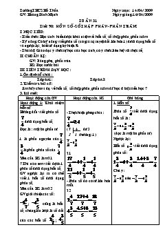 Giáo án Tuần 31 tiết 90: hỗn số-Số thập phân-phần trăm