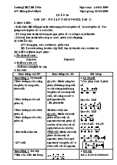 Giáo án Tuần 36 tiết 107 : ôn tập chương iii ( tiết 2)