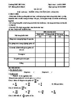 Giáo án Tuần 37 tiết 110-111 : kiểm tra cuối năm ( đại số và hình học)