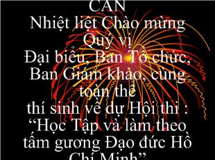 Hội thi kể chuyện Học tập và làm theo tấm gương đạo đức hồ chí minh