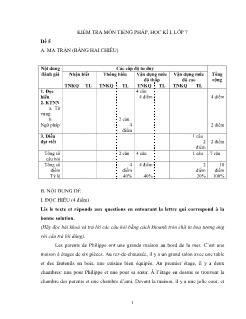Kiểm tra môn tiếng pháp,học kì i,lớp 7