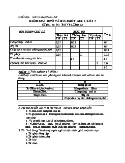 Kiểm tra ngữ văn 45 phút (học kỳ 1) lớp 7