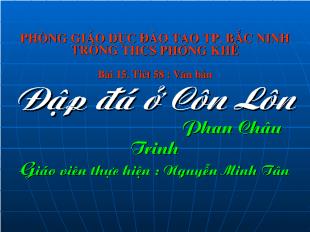 Bài giảng Bài 15. Tiết 58 : Văn bản Đập đá ở Côn Lôn- Phan Châu Trinh