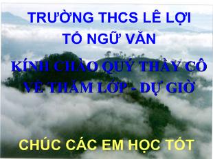 Bài giảng tiết 110: Câu trần thuật đơn